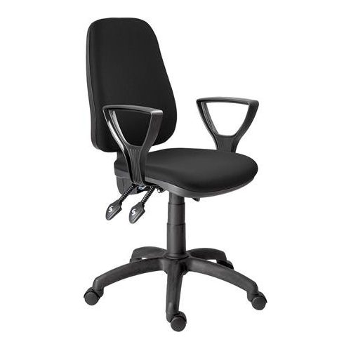 Irodai forgószék, szövetborítás, fekete lábkereszt, "1140", fekete