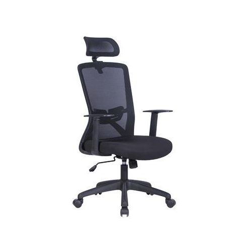 Irodai forgószék, szövetborítás, állítható dőlésszögű fejtámla, "Joy", fekete