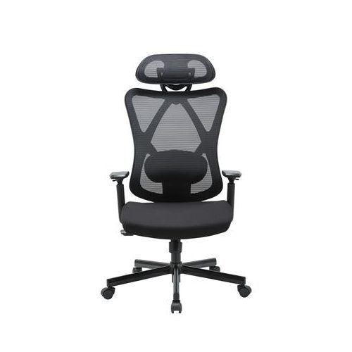 Irodai forgószék, szövetborítás, állítható dőlésszögű fejtámla, "Cope", fekete