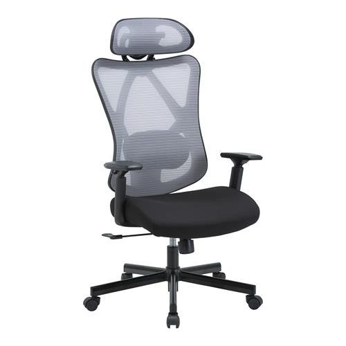 Irodai forgószék, szövetborítás, állítható dőlésszögű fejtámla, "Cope", szürke