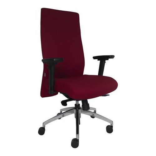 Irodai forgószék, fém lábkereszt, magas háttámla, ülésmélység állítás "Boston", bordó