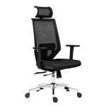 Irodai forgószék, fekete hálós háttámla, fekete szövet ülőlap, krómozott lábkereszt, "Edge"