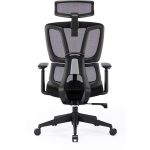 Irodai forgószék, fekete hálós háttámla, fekete szövet ülőlap, fekete műanyag váz és lábkereszt, "Famora"