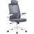 Irodai forgószék, szürke hálós háttámla, szürke szövetborítás, fehér műanyag váz és lábkererszt, "Mulberry"