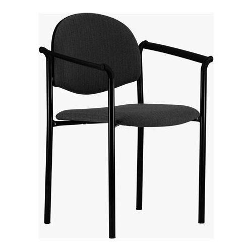 Tárgyalószék, szövetborítás, fekete acélváz, műanyag karfa, "Laguna", fekete