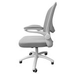 Irodai forgószék, szürke hálós háttámla, szövet ülőlap, fehér műanyag váz és lábkereszt,"Kea"