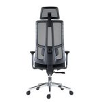 Irodai forgószék, fekete hálós háttámla, szövet ülőlap, állítható dőlésszögű fejtámla, krómozott lábkereszt,"Ruben"