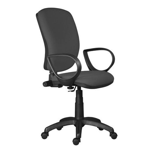 Irodai forgószék, szövetborítás, fekete lábkereszt, "Nuvola", fekete-szürke