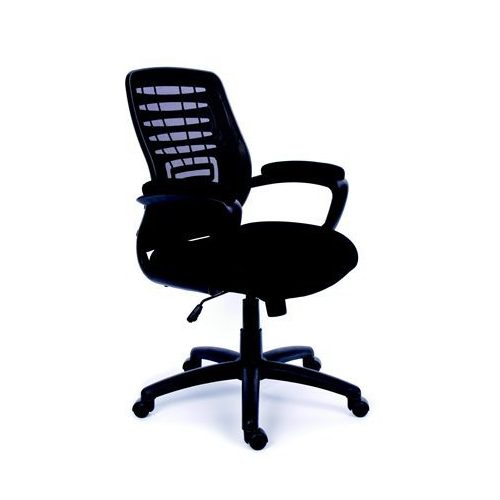 Irodai szék, karfás, fekete szövetborítás, hálós háttámla, fekete lábkereszt, MAYAH "Smart"