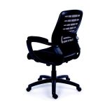 Irodai szék, karfás, fekete szövetborítás, hálós háttámla, fekete lábkereszt, MAYAH "Smart"