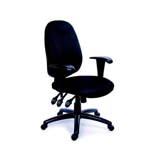 Irodai szék, állítható karfával, exkluzív fekete szövetborítás, fekete lábkereszt, MAYAH "Energetic"