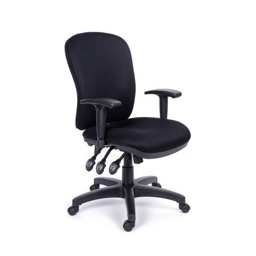 Irodai szék, állítható karfával, fekete gyöngyszövet-borítás, fekete lábkereszt, MAYAH "Super Comfort"