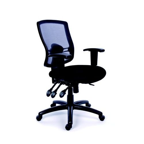 Irodai szék, állítható karfás, fekete szövetborítás, hálós háttámla, fekete lábkereszt, MAYAH "Creative"