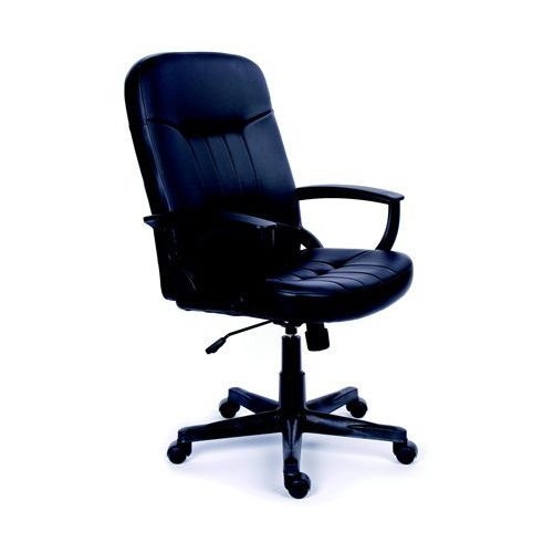 Főnöki szék, hintamechanikával, fekete bonded bőrborítás, fekete lábkereszt, MAYAH "Boss"