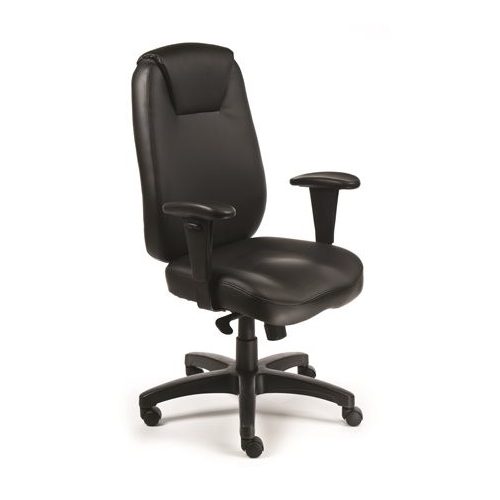 Főnöki szék, szinkronmechanikával, fekete bonded bőrborítás, fekete lábkereszt, MAYAH "Grand Chief"