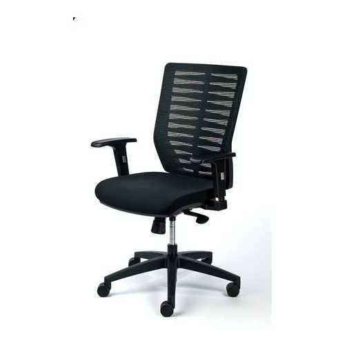 Irodai szék, fekete szövetborítás, feszített hálós háttámla, fekete lábkereszt, MAYAH "Superstar"