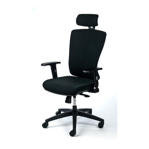 Irodai szék, állítható karfával, fekete szövetborítás, fekete lábkereszt, MAYAH "Greg"