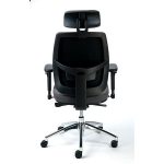 Irodai szék, állítható karfával, szürke szövetborítás, alumínium lábkereszt, MAYAH "Grace"