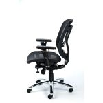 Irodai szék, állítható karfás, hálós ülőlap, hálós háttámla, alumínium lábkereszt, MAYAH "Flow"