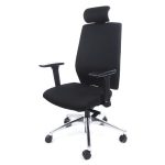 Irodai szék, állítható karfával, exkluzív fekete szövetborítás, MAYAH "Air"