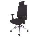 Irodai szék, állítható karfával, exkluzív fekete szövetborítás, MAYAH "Air"