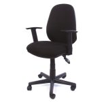Irodai szék, állítható karfával, fekete szövetborítás, MAYAH "Smile"