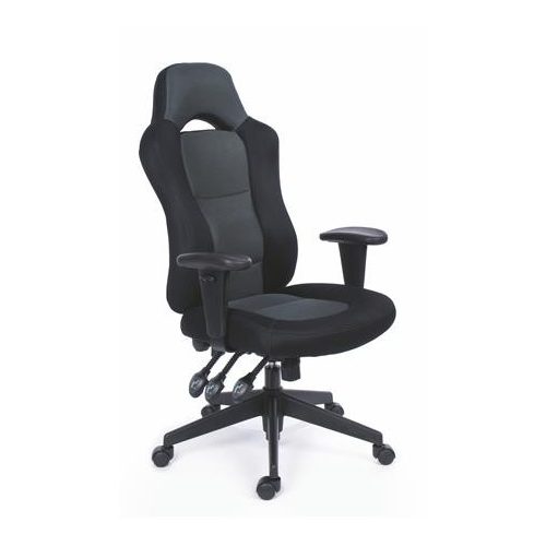 Főnöki szék, fekete/szürke gyöngyszövet-borítás, fekete lábkereszt, MAYAH "Racer Plus"