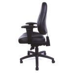 Irodai szék, állítható karfával, fekete, puha bonded bőrborítás, fekete lábkereszt, MAYAH "Super Champion"