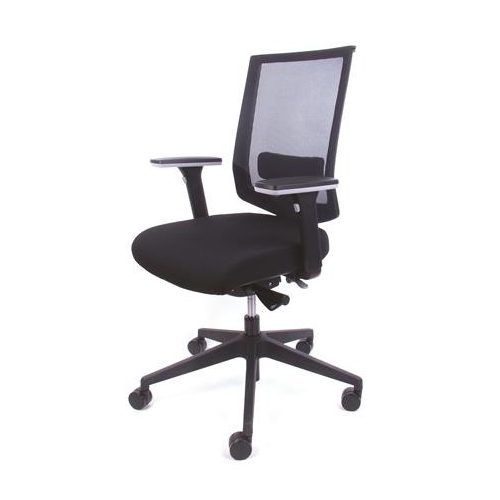 Irodai szék, fekete szövetborítás, feszített hálós háttámla, fekete lábkereszt, MAYAH "Star"