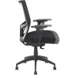 Irodai szék, karfás, fekete szövetborítás, feszített hálós háttámla, fekete lábkereszt, MAYAH "Radar III", fekete