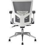 Irodai szék, karfás, hamuszürke szövet, feszített hálós háttámla, fehér váz, alumínium lábkereszt, MAYAH "Radar III"