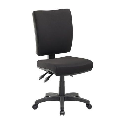 Munkaszék, háttámlás, habszivacs ülőfelület, fekete lábkereszt, MAYAH "Flash II Deluxe", fekete