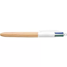   Golyóstoll, 0,32 mm, nyomógombos, négyszínű, BIC "4 Colours Wood Effect"