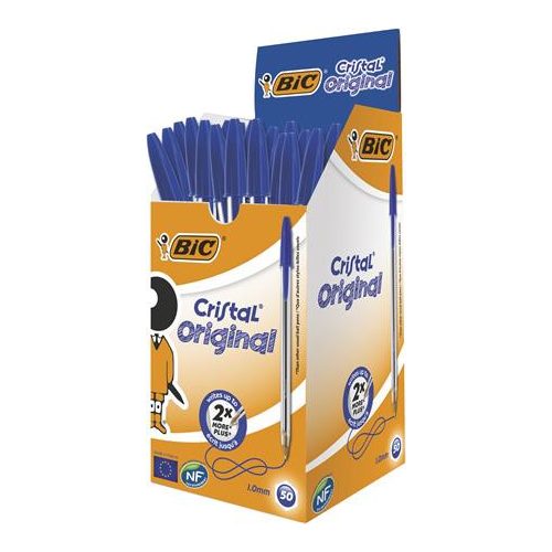 Golyóstoll, 0,32mm, kupakos, BIC "Cristal Original", kék