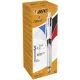 Golyóstoll, háromszínű, nyomósirónnal egyben, BIC "4 Colours"