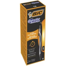  Zseléstoll, 0,3 mm, nyomógombos, BIC "Gel-ocity Quick Dry", fekete