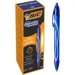   Zseléstoll, 0,3 mm, nyomógombos, BIC "Gel-ocity Quick Dry", kék