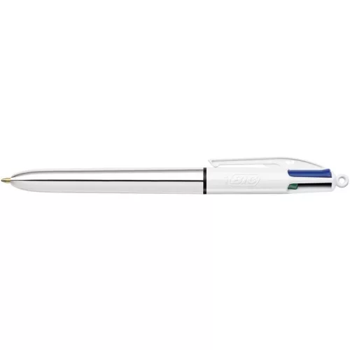 Golyóstoll, 0,32 mm, nyomógombos, négyszínű, BIC "4 Colours Shine"