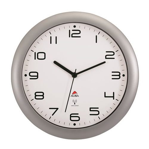 Falióra, rádióvezérlésű, 30 cm, ALBA "Hornewrc", ezüst