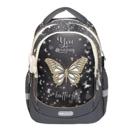   Iskolatáska, cipzáras, BELMIL "Leisure Plus Starlight Butterfly", csillagfény pillangó