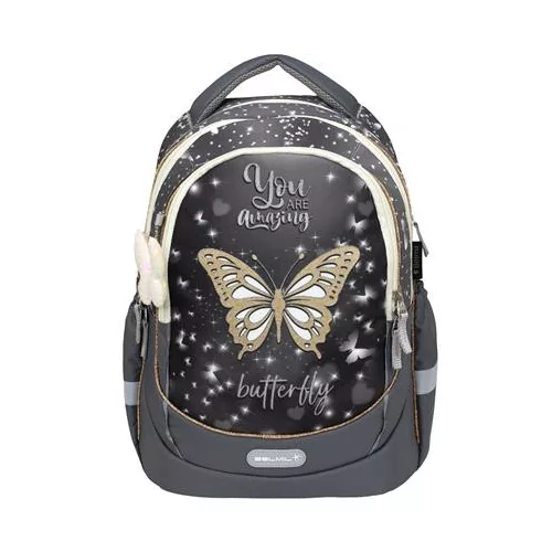 Iskolatáska, cipzáras, BELMIL "Leisure Plus Starlight Butterfly", csillagfény pillangó