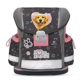   Iskolatáska, fémcsat, BELMIL "Classy Starry Paws", kutya, golden retriever