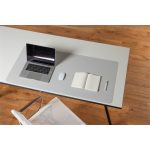 Könyökalátét, PP, 120x60 cm, RS OFFICE, "Puro Sens Stijl Stone White"