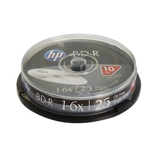 BD-R BluRay lemez, 25GB, 6x, 10 db, hengeren, HP