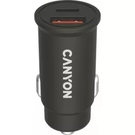   Autós töltő, USB-C/USB-A, QC 3.0 18W, PD 30W, CANYON "C-20B03"