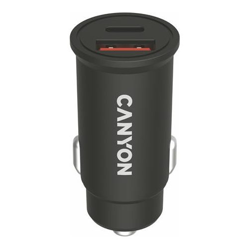 Autós töltő, USB-C/USB-A, QC 3.0 18W, PD 30W, CANYON "C-20B03"