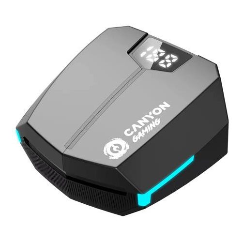 Fülhallgató, vezeték nélküli, Bluetooth 5.3, gaming, CANYON "DoubleBee GTWS-2", fekete