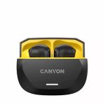 Fülhallgató, TWS vezeték nélküli, Bluetooth 5.4, CANYON "Hexagon 7", fekete-sárga