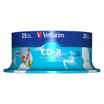 CD-R lemez, nyomtatható, matt, ID, AZO, 700MB, 52x, 25 db, hengeren, VERBATIM