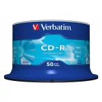 CD-R lemez, 700MB, 52x, 50 db, hengeren, VERBATIM "DataLife"